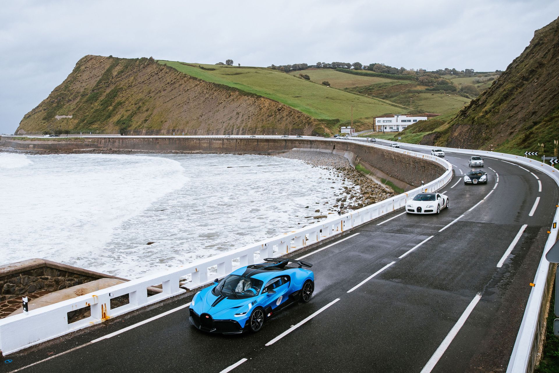 Day 4 of the Bugatti Grand Tour Europe 2023, along the coastline.